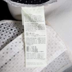 مملوكة مسبقًا 3.1 Phillip Lim White and Navy Blue Cotton Eyelet Patchwork Detail Bomber Jacket S