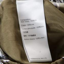 Pre Owned 3.1 Phillip Lim Olive Green Floral Printed Silk Drape Detail Elasticized Waist Pants S