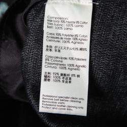 Pre Owned 3.1 Phillip Lim Celadon Black Geometric Patterned Jacquard Leather Belted A Line Skirt S