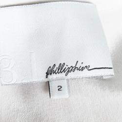 Pre Owned 3.1 Phillip Lim White Chiffon Silver Sequined Maze Embellished Shift Dress S