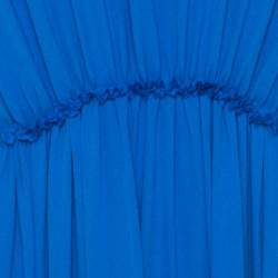 Pre Owned فستان 3.1 فيليب ليم كريب مجمع رقبة حمالات ماكسي حرير أزرق زفير S