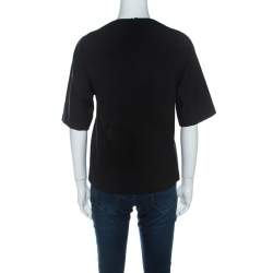 3.1 Phillip Lim Black Stretch Crepe Bead Embellished Top S 