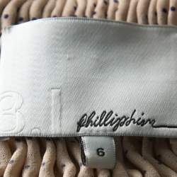 مملوكة مسبقًا 3.1 Phillip Lim Beige Polka Dot Silk Smock Detail Long Sleeve Blouse M 