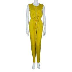 Pre Owned 3.1 Phillip Lim Mustard Yellow Silk Zip Detail Sleeveless Jumpsuit XS