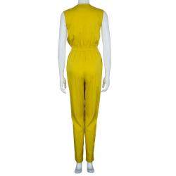 Pre Owned 3.1 Phillip Lim Mustard Yellow Silk Zip Detail Sleeveless Jumpsuit XS