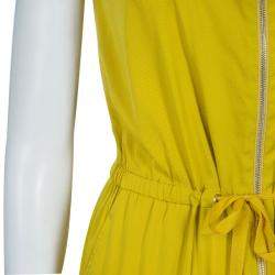 Pre Owned 3.1 Phillip Lim Mustard Yellow Silk Zip Detail Sleeveless Jumpsuit XS