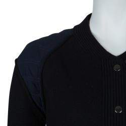 Pre Owned جاكيت3.1 فيليب ليم مزين بسحاب أمامي مبطن لون متباين أسود XS 