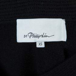 Pre Owned جاكيت3.1 فيليب ليم مزين بسحاب أمامي مبطن لون متباين أسود XS 