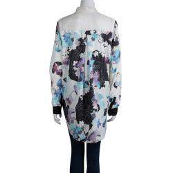 Pre Owned قميص 3.1 فيليب ليم حرير شفاف طباعة موردة S