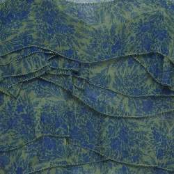 Pre Owned 3.1 Phillip Lim Green Printed Chiffon Embellished Top S