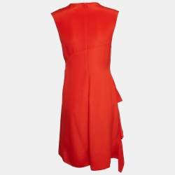 Pre Owned 3.1 Phillip Lim Orange Draped Silk Sleeveless Midi Dress S