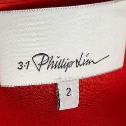 Pre Owned 3.1 Phillip Lim Orange Draped Silk Sleeveless Midi Dress S