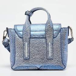 3.1 Phillip Lim Blue/White Leather Mini Pashli Satchel
