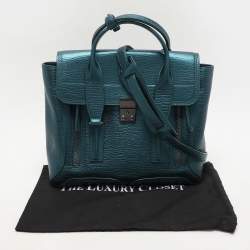 3.1 Phillip Lim Metallic Blue Leather Pashli Satchel