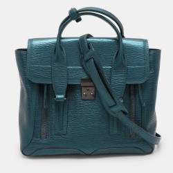 3.1 Phillip Lim Metallic Blue Leather Pashli Satchel