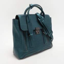 3.1 Phillip Lim Metallic Blue Leather Pashli Satchel
