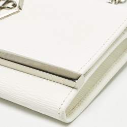 Pre Owned 3.1 Phillip Lim White Leather Logo Plaque Wallet on Chain