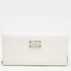 Pre Owned 3.1 Phillip Lim White Leather Logo Plaque Wallet on Chain