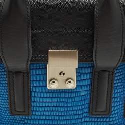 Pre Owned 3.1 Phillip Lim Black/Blue Textured Leather Mini Pashli Satchel