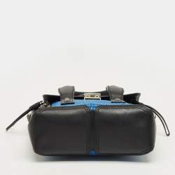 Pre Owned 3.1 Phillip Lim Black/Blue Textured Leather Mini Pashli Satchel