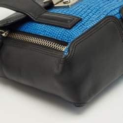 Pre Owned 3.1 Phillip Lim Black/Blue Textured Leather Mini Pashli Satchel