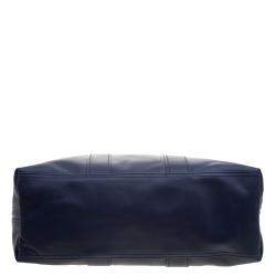 Pre Owned 3.1 Phillip Lim Navy Blue Leather Fold Over Tote