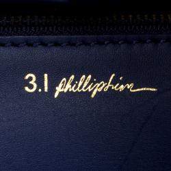 Pre Owned 3.1 Phillip Lim Navy Blue Leather Fold Over Tote