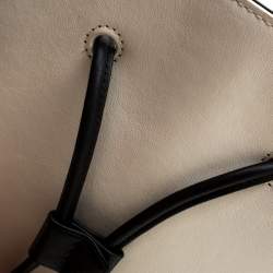 Pre Owned 3.1 Phillip Lim Black/White Leather Small Soleil Bucket Bag  