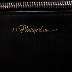 Pre Owned 3.1 Phillip Lim Black/White Leather Small Soleil Bucket Bag  