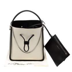 Pre Owned 3.1 Phillip Lim Black/White Leather Small Soleil Bucket Bag  
