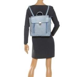 مملوكة مسبقًا 3.1 Phillip Lim Blue Periwinkle Cream Leather Pashli  Backpack