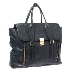 Pre Owned حقيبة 3.1 فيليب ليم يد علوية باشلي كبيرة جلد سوداء