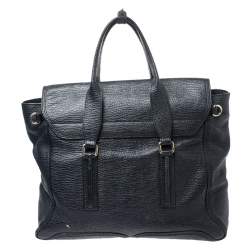 Pre Owned حقيبة 3.1 فيليب ليم يد علوية باشلي كبيرة جلد سوداء