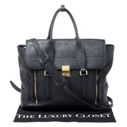 Pre Owned حقيبة 3.1 فيليب ليم يد علوية باشلي كبيرة جلد سوداء