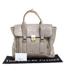 Pre Owned حقيبة 3.1 فيليب ليم باشلي متوسطة جلد أبيض أنتيك و بني 