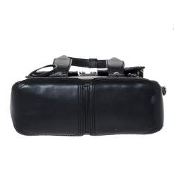 Pre Owned  حقيبة 3.1 فيليب ليم ميني باشلي جلد ثعبان وجلد سوداء