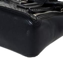 Pre Owned  حقيبة 3.1 فيليب ليم ميني باشلي جلد ثعبان وجلد سوداء