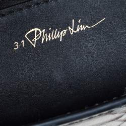 Pre Owned  حقيبة 3.1 فيليب ليم ميني باشلي جلد ثعبان وجلد سوداء