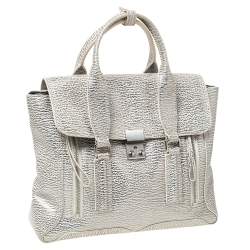 مملوكة مسبقًا 3.1 Phillip Lim Antique Metallic Silver Leather Medium Pashli Satchel