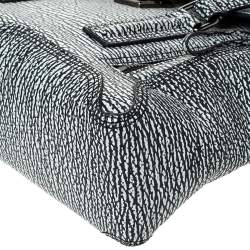 Pre Owned 3.1 Phillip Lim Black/White Shark Embossed Leather Medium Pashli Satchel