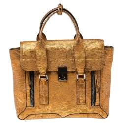 Pre Owned حقيبة ساتشل 3.1 فيليب ليم باشلي متوسطة جلد محبب برونزية ميتالك