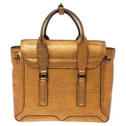 Pre Owned حقيبة ساتشل 3.1 فيليب ليم باشلي متوسطة جلد محبب برونزية ميتالك