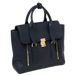 Pre Owned 3.1 Phillip Lim Navy Blue Leather Medium Pashli Satchel