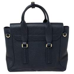 Pre Owned 3.1 Phillip Lim Navy Blue Leather Medium Pashli Satchel