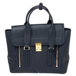 Pre Owned 3.1 Phillip Lim Navy Blue Leather Medium Pashli Satchel