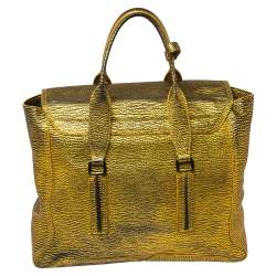 Pre Owned حقيبة ساتشل 3.1 فيليب ليم باشلي جلد أسود/ذهبي كبيرة