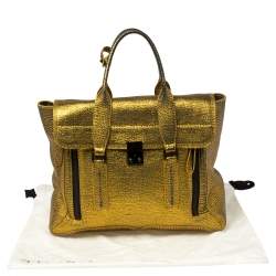 Pre Owned حقيبة ساتشل 3.1 فيليب ليم باشلي جلد أسود/ذهبي كبيرة