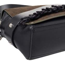 مملوكة مسبقًا حقيبة كتف 3.1 فيليب ليم سويدي وجلد أسود مزينة شراشيب