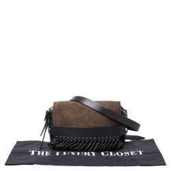 مملوكة مسبقًا حقيبة كتف 3.1 فيليب ليم سويدي وجلد أسود مزينة شراشيب