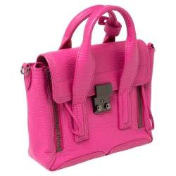 Pre Owned حقيبة ساتشل 3.1 فيليب ليم ميني باشلي جلد فوشيا